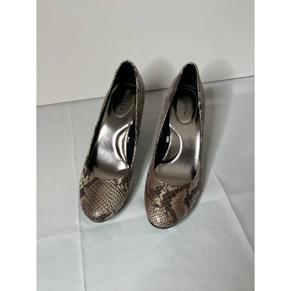 Snake Print High Heels Faux Leather Shoes 8.5 Target Made In China All Man-Made